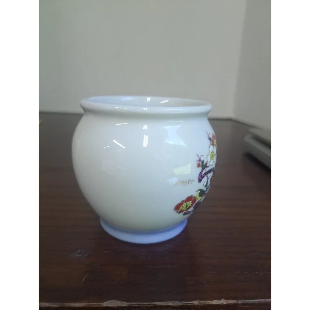 Vintage UCGC Porcelain Rounded Teacup With Folded Fan, Floral And Japanese...